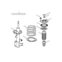 Амортизатор передній лівий (UK, ASM) газ EC7 EC7RV FC SL BYD F3 LIFAN 620 1064001256
