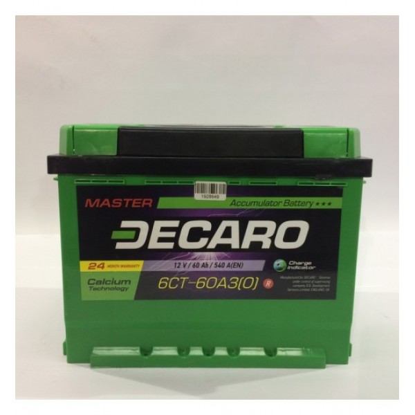 Акумулятор 60Ah-12v DECARO MASTER (242x175x190),R,EN580 R+правийyes